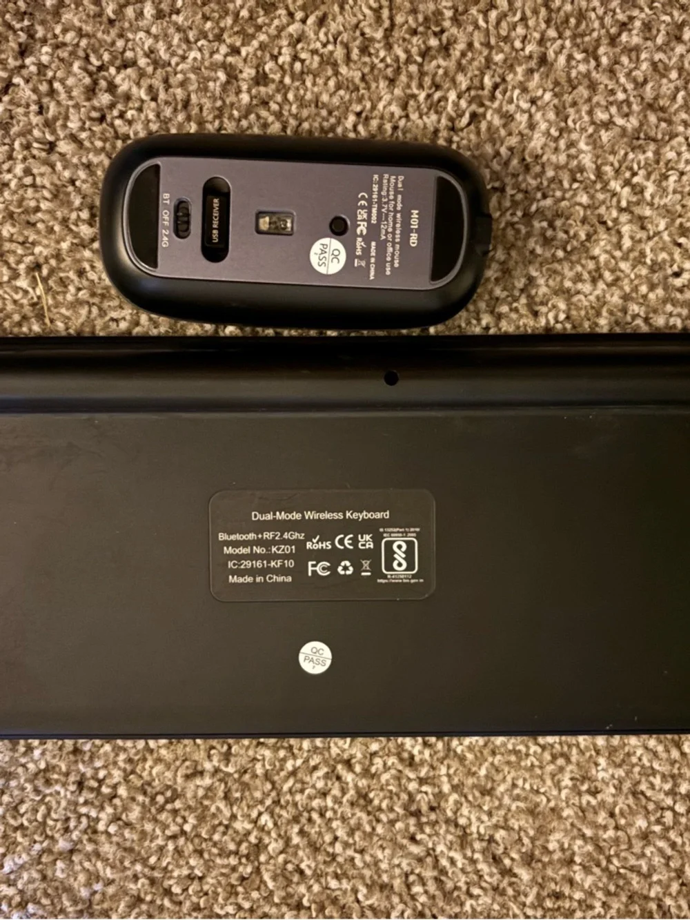Wireless Black Keyboard and Mouse Set - Compact Bluetooth Combo